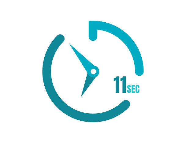 Temporizador 11 seg Design de ícone simples, relógios temporizadores de 11 segundos. Ícones de cronômetro de 11 segundos - Vetor, Imagem