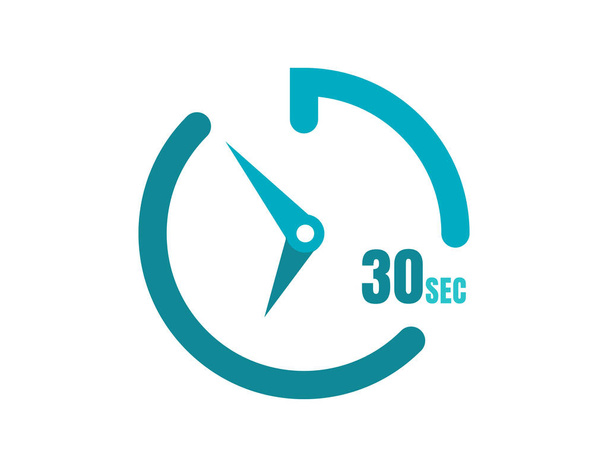 Timer 30 seg Design de ícone simples, 30 segundos relógios temporizador. Ícones de cronômetro de 30 segundos - Vetor, Imagem