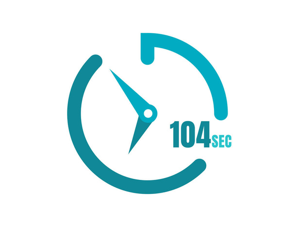 Timer 104 seg Design de ícone simples, 104 segundos relógios temporizador. Ícones de cronômetro 104 seg - Vetor, Imagem