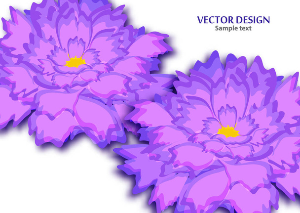 Decoratieve bloemige achtergrond met bloemen van pioenroos op een witte achtergrond. Romantisch ontwerp voor natuurlijke cosmetica, parfums, damesartikelen, salons, spa. Vectorillustratie - Vector, afbeelding
