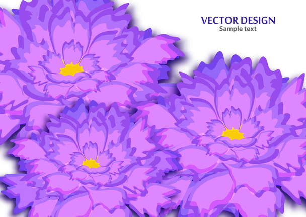 Decoratieve bloemige achtergrond met bloemen van pioenroos op een witte achtergrond. Romantisch ontwerp voor natuurlijke cosmetica, parfums, damesartikelen, salons, spa. Vectorillustratie - Vector, afbeelding