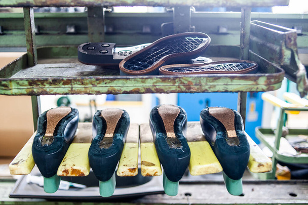 Factory for the production of high quality leather shoes - Photo, Image