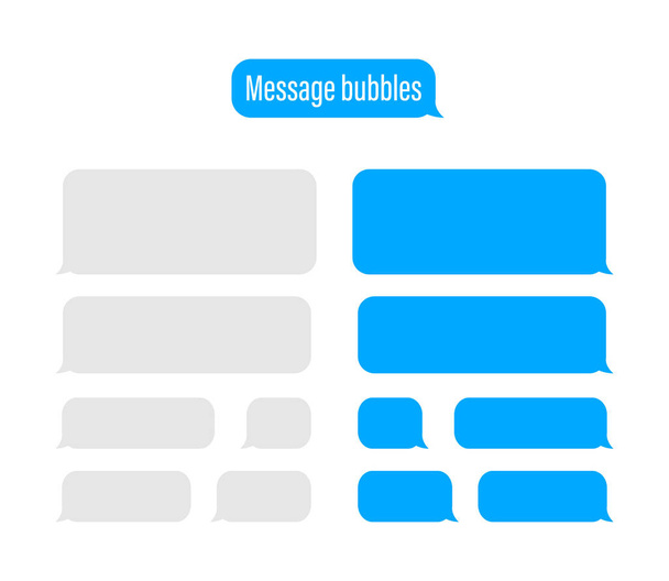 フラットメッセージバブル。チャットインターフェース。メッセージバブル - ベクター画像