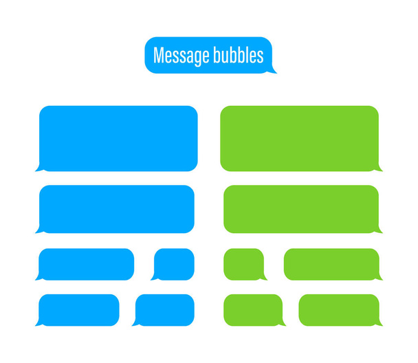Düz Mesajlar Baloncukları. Sohbet arayüzü. Mesaj baloncukları - Vektör, Görsel