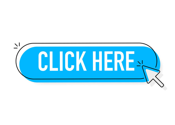 Click here button with hand pointer clicking - Vector, Image