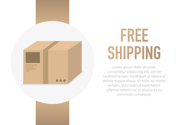 Free Shipping Box. Vektorová ilustrace - Vektor, obrázek