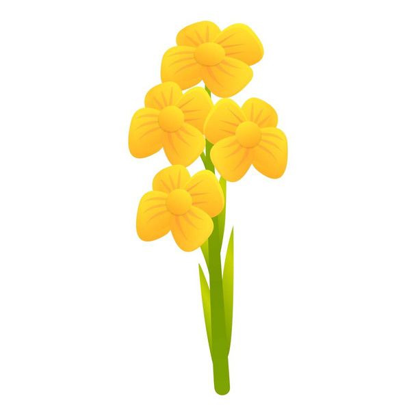 Canola flower icon, cartoon style - Vector, imagen