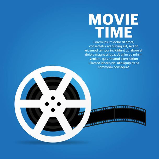 Ilustração do tempo do filme. Conceito de cartaz de cinema. Design de banner para cinema - Vetor, Imagem