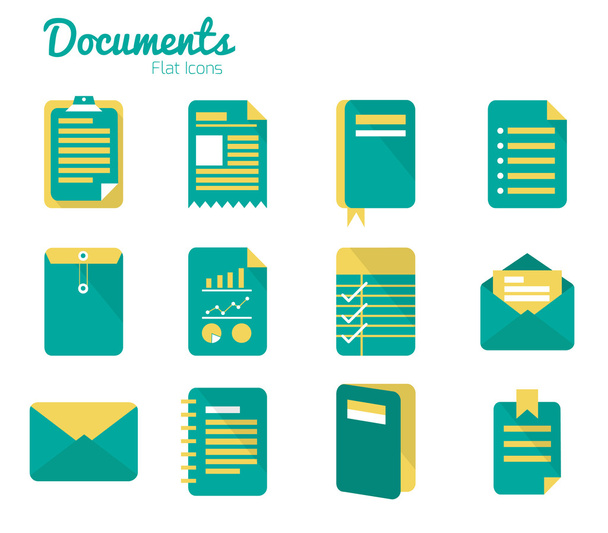 Documents icon set. - Vector, Image