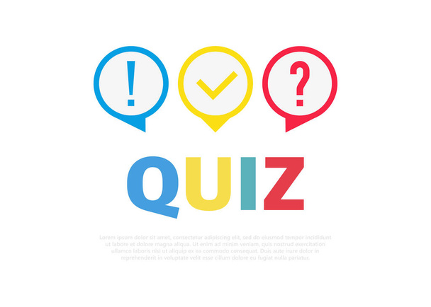 Logo wektora quizu na białym, ikona kwestionariusza, znak ankiety - Wektor, obraz