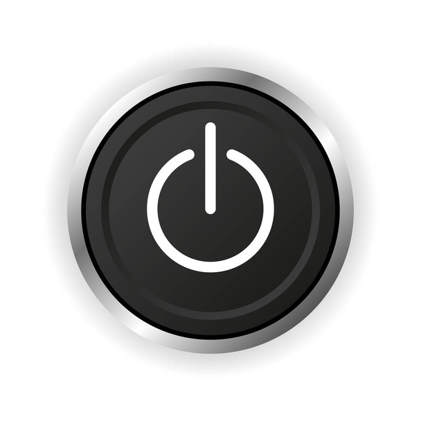 Icono del botón de encendido. Botón en estilo plano. Ilustración vectorial - Vector, imagen