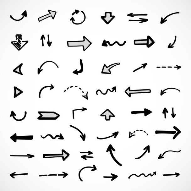 Vector set of hand-drawn arrows, elements for presentation - Vektor, kép