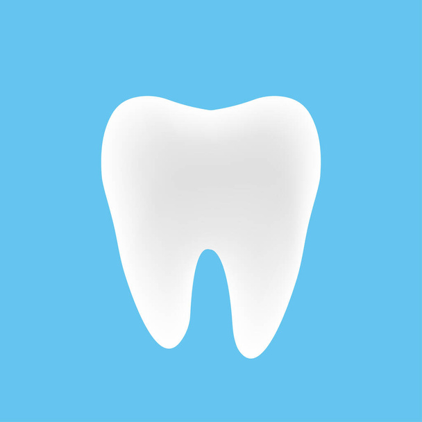 Чистые зубы изолированы на синем фоне. Векторная иллюстрация - Вектор,изображение