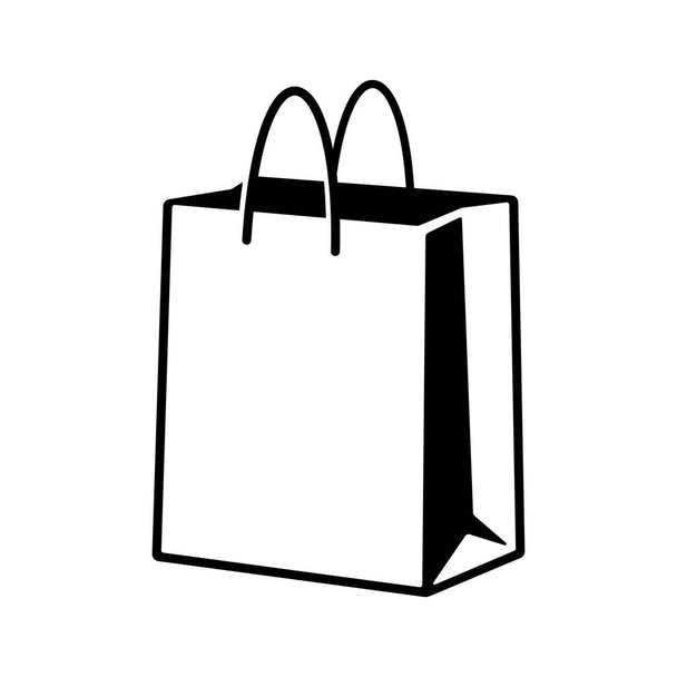Bolsa de compras de papel maneja signo icono vector ilustración - Vector, Imagen