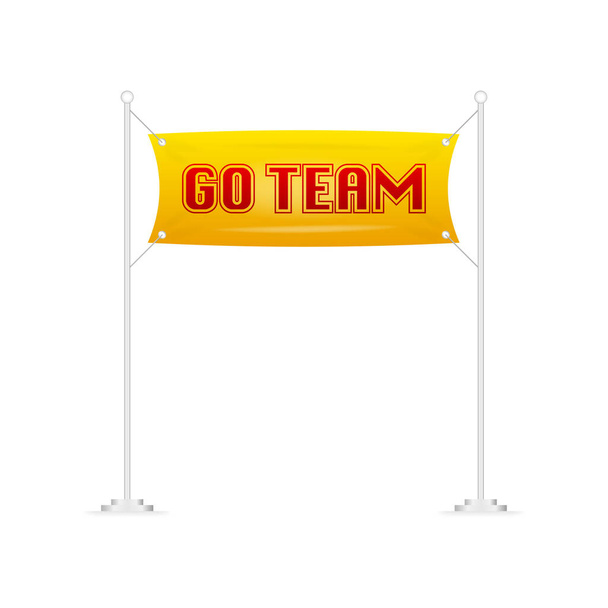 Go Team. Sketch flag banner on white background. Vector illustration - Vector, Image