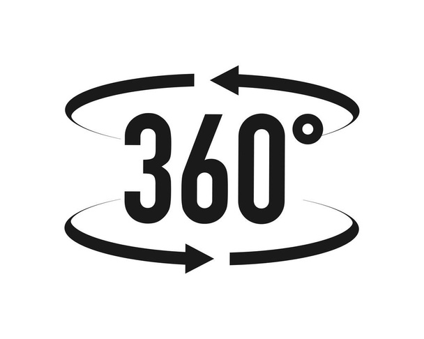 Signos con flechas para indicar la rotación o panoramas a 360 grados. Ilustración vectorial - Vector, Imagen