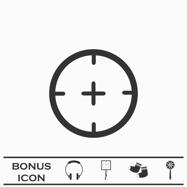 Aim icon flat. Black pictogram on white background. Vector illustration symbol and bonus button - Vector, Image