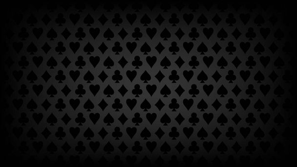 Luxury black poker card symbols background, vector illustration - Vector, Image