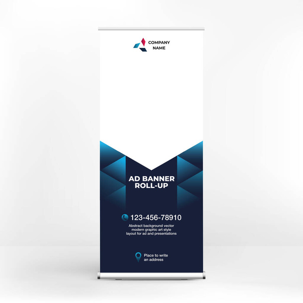 Roll-up banner design, exhibition stand, template for conferences, seminars - Vector, Image