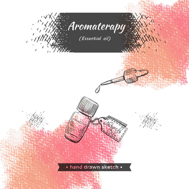 Aromaterapia acessório. Esboços desenhados à mão detalhados - Vetor, Imagem