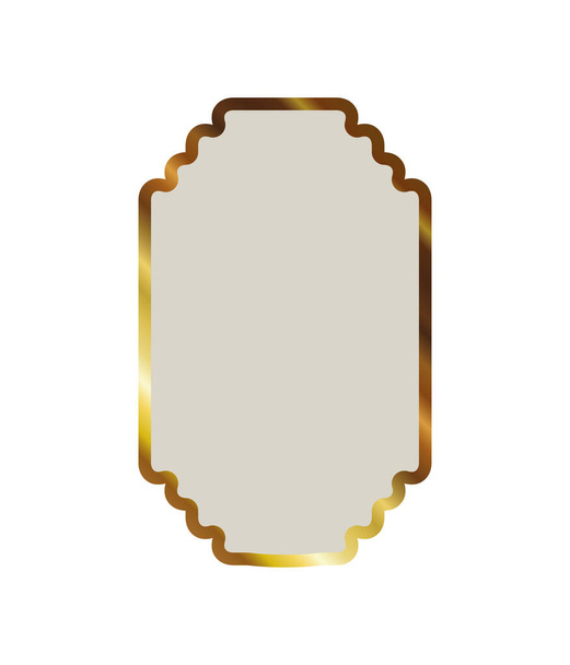 gouden frame in een witte achtergrond - Vector, afbeelding
