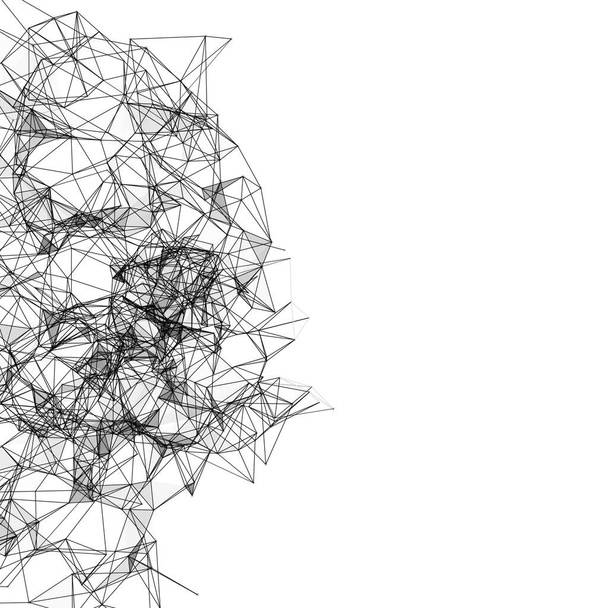 Abstrakter Hintergrund mit verbindenden Punkten und Linien. Vektorillustration. Netzwerkplexus - Vektor, Bild