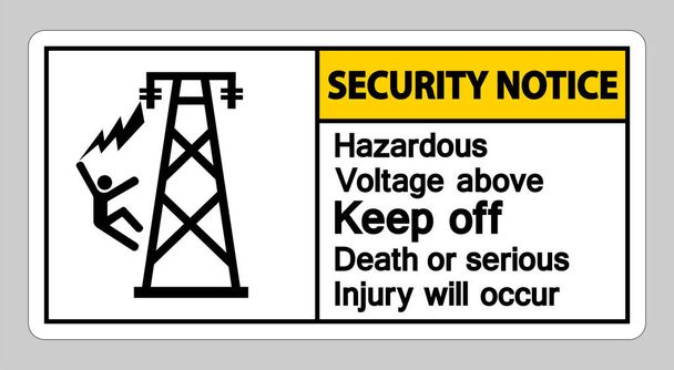 Зауваження безпеки небезпечна напруга вище тримати смерть або серйозні травми буде мати знак
 - Вектор, зображення
