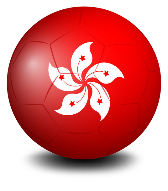 футбольний м'яч з Гонконгу прапор - Вектор, зображення