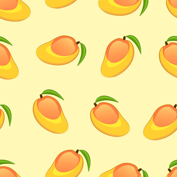 seamless pattern with mango fruit. vector illustration - Vector, Image