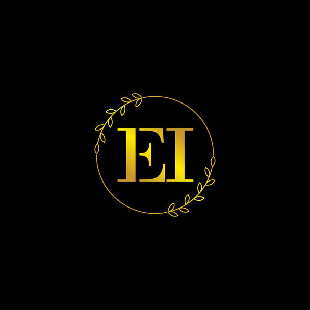 γράμμα EL αρχικό μονόγραμμα λογότυπο πρότυπο με floral στολίδι - Διάνυσμα, εικόνα