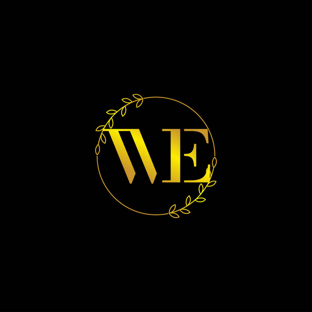 carta WE plantilla inicial logo monograma con adorno floral - Vector, Imagen