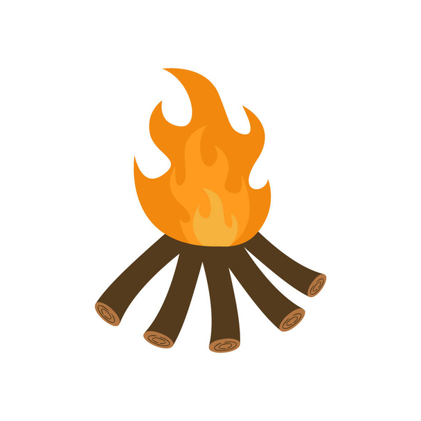 Şenlik ateşi ikon tasarımı şablon izole edilmiş illüstrasyon - Vektör, Görsel