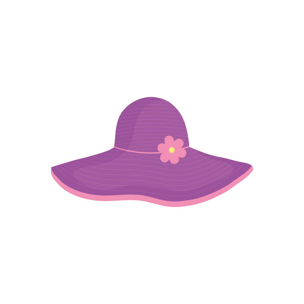 summer purple hat icon vector design - Vektor, obrázek