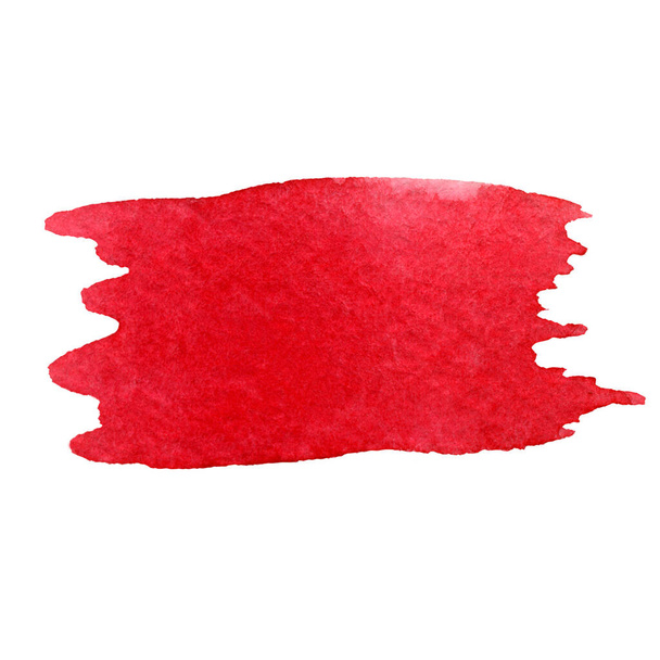 Czerwony akwarelowy pociągnięcie pędzla. ręcznie rysowana faktura akwarelowa.Projekt do druku, kartki okolicznościowe, zaproszenia - Zdjęcie, obraz