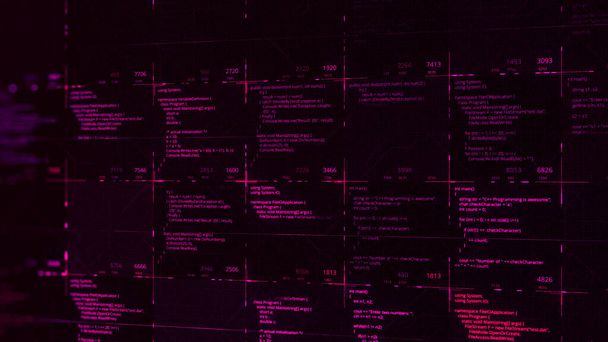 Хакер крадет данные, абстрагирует цифровые данные на фоне черного экрана. Анимация. Концепция кибербезопасности атакуемой системы, экран компьютера с процессом взлома. - Фото, изображение
