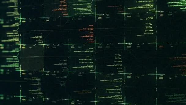 Hacker aanval gedetecteerd op zwart scherm. Animatie. Abstract computerscherm met hacken programmeercode, naadloze lus. concept van cybercriminaliteit. - Video