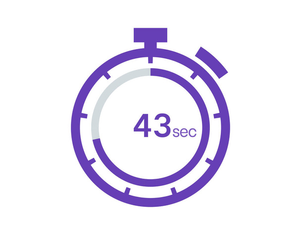 Таймер 43 секунди значок, 43 секунди цифровий таймер. Годинник і годинник, таймер, відлік
 - Вектор, зображення
