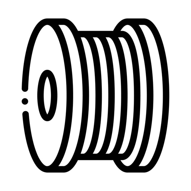 Spule Faser schwarz Symbol Vektor Illustration - Vektor, Bild