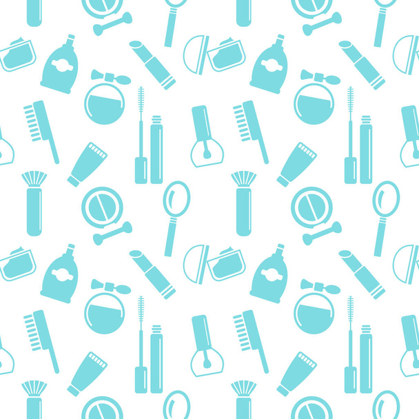 Seamless texture, pattern, abstract background, wallpaper, cosmetics icons - Vector, Image