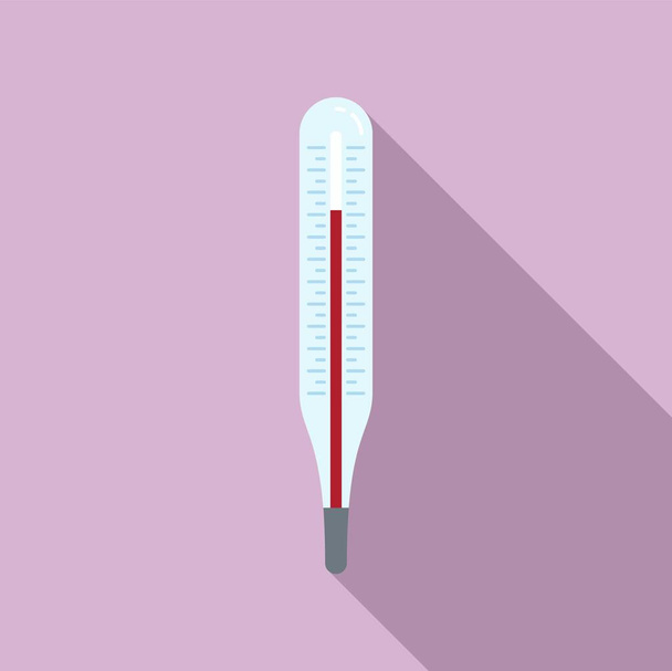 Home medical thermometer icon, flat style - Vettoriali, immagini