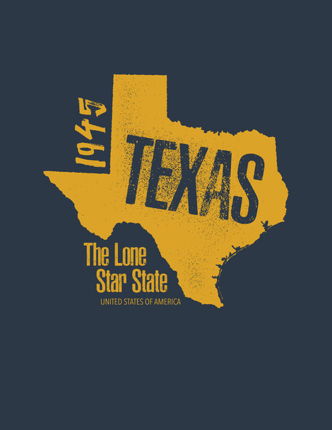 Texas diseño de camisetas relacionadas.  - Vector, Imagen