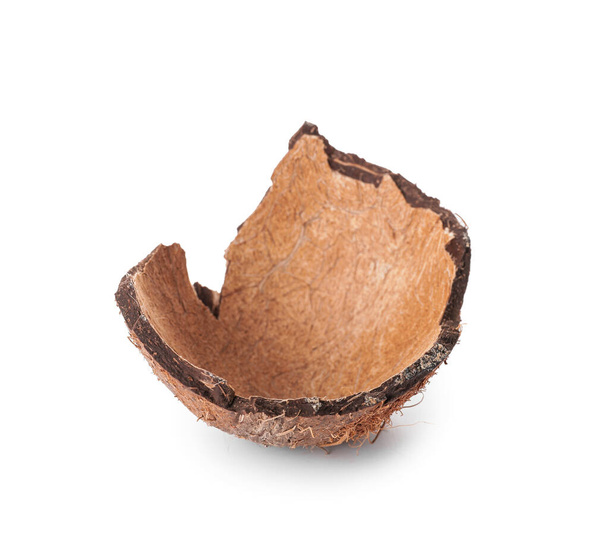 Kokosnoot schelp op witte achtergrond - Foto, afbeelding