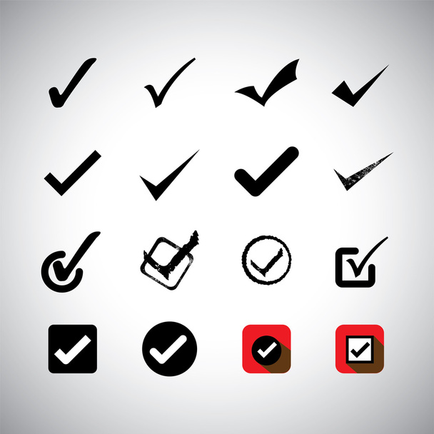 tick mark or right sign vector icons collection set. - Vector, Image
