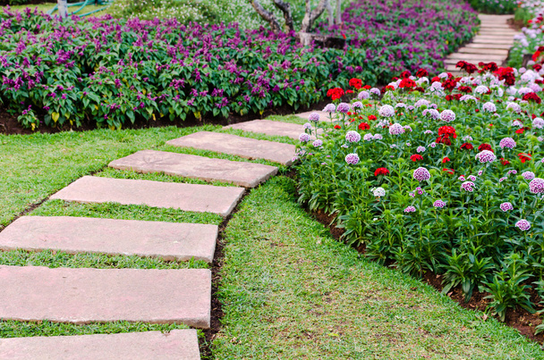  Περπάτημα στον κήπο με τα λουλούδια - Φωτογραφία, εικόνα