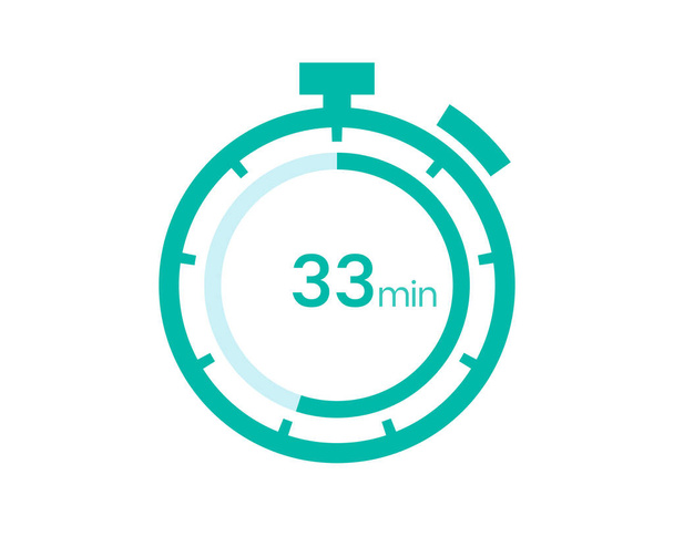 33 perces időzítő ikon, 33 perces digitális időzítő. Óra és óra, időzítő, visszaszámlálás - Vektor, kép