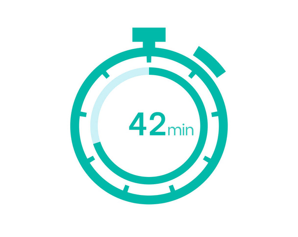 42 dakika zaman simgesi, 42 dakika dijital zamanlayıcı. Saat ve saat, zamanlayıcı, geri sayım - Vektör, Görsel