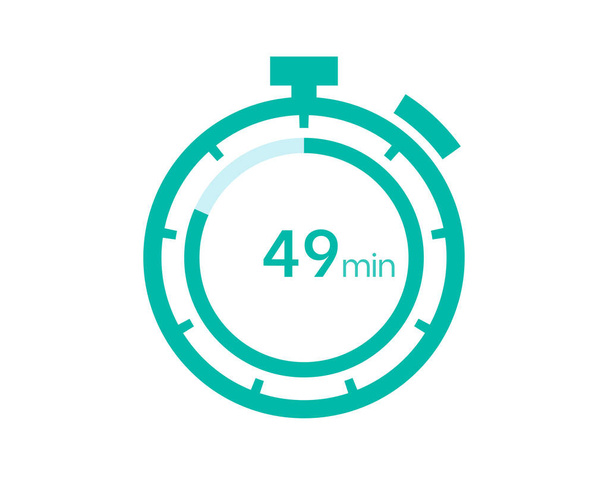 49 minuten timer icoon, 49 min digitale timer. Klok en horloge, timer, aftellen - Vector, afbeelding