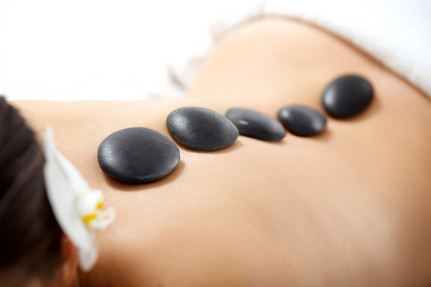 Woman Getting Spa Hot Stones Massage - Photo, image