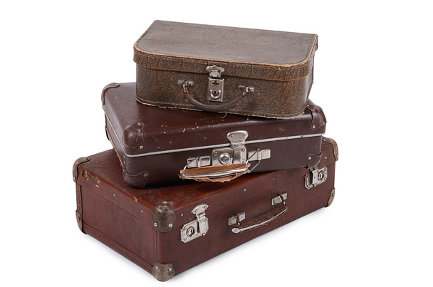 Old suitcase isolated on white background - Foto, afbeelding