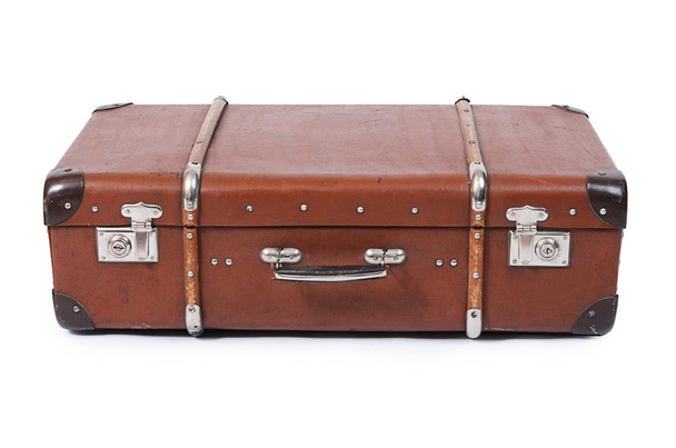 Old suitcase isolated on white background - Foto, Imagen